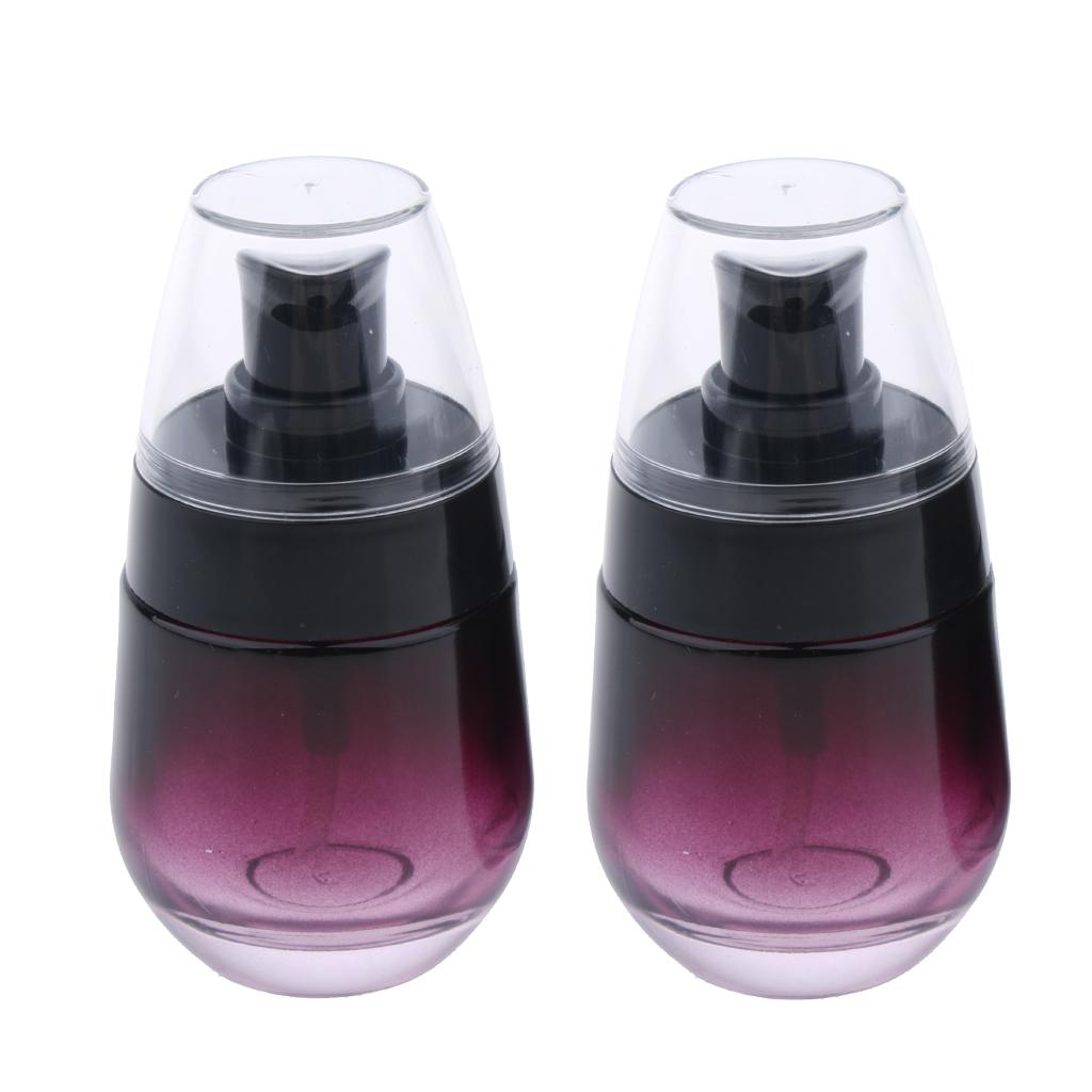 2x 30ml Portable Travel Glass Empty Pump Lotion Spray Bottle Hand Wash Vials for Women's Daily Life