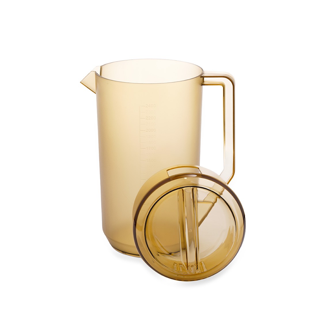 Bình nước nhựa màu trắng trong 2.4L