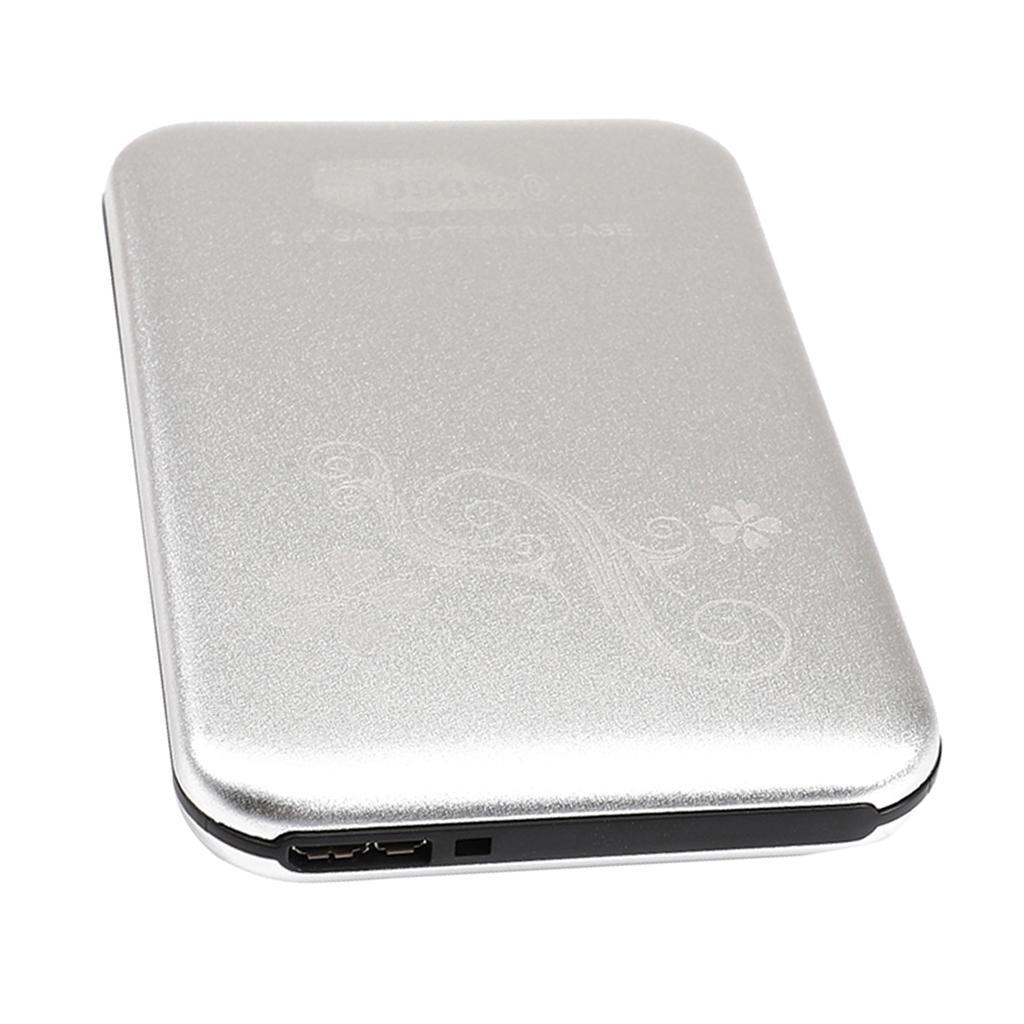 80G HDD Enclosure 2.5" SATA to USB 3.0 SSD Hard Disk Drive Case Silver