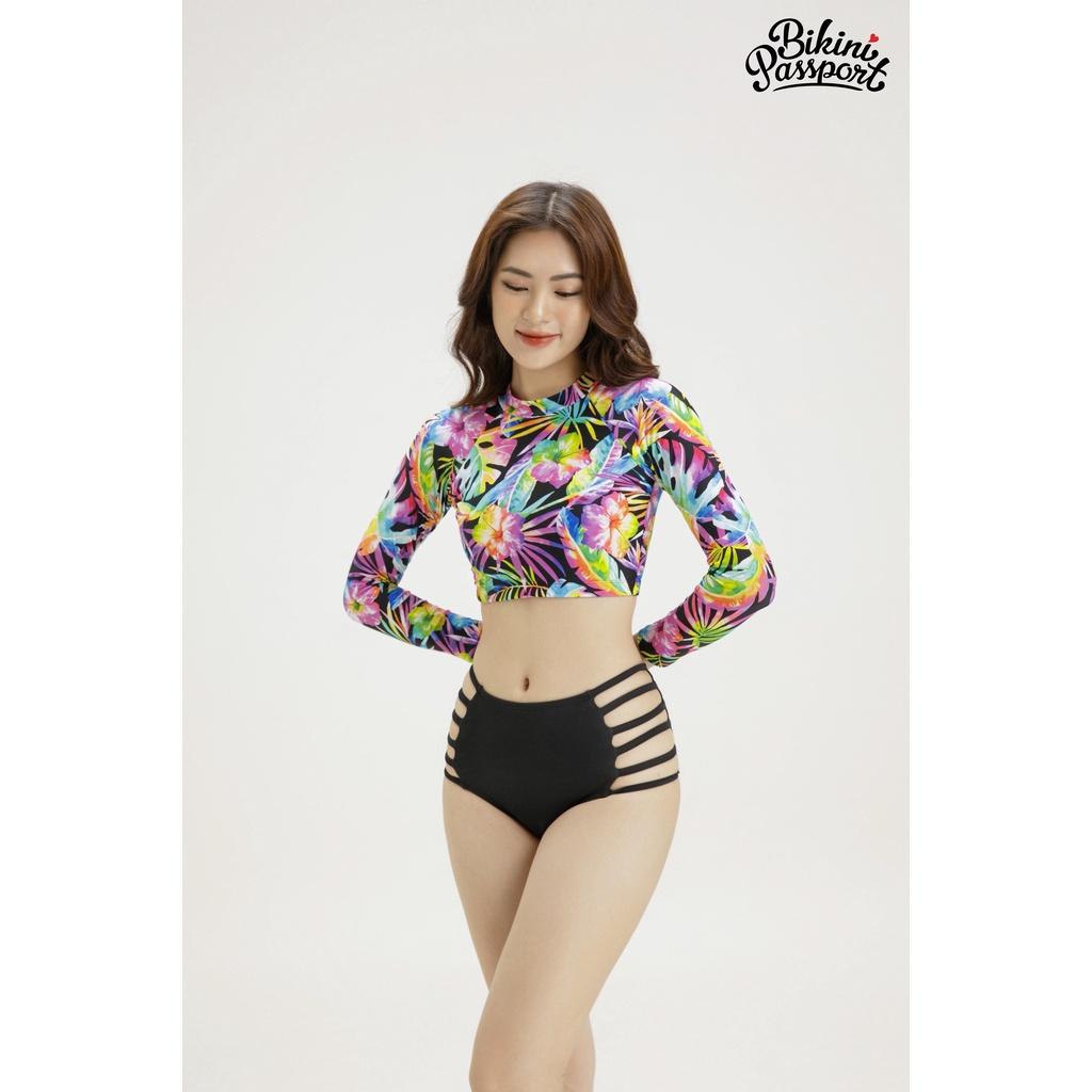 Áo bơi Nữ BIKINI PASSPORT kiểu dáng tay dài Basic - màu Hoạ tiết - BS202_HOT