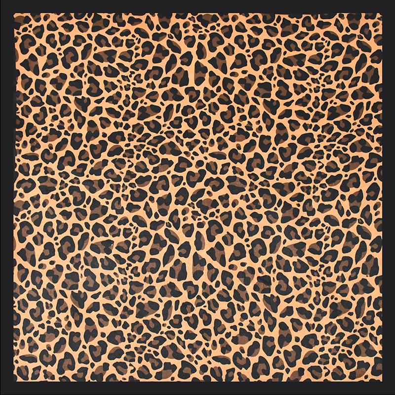 Bộ sưu tập khăn vuông bandana cotton họa tiết báo cá tính (54x54cm) - BDN37 hổ vàng nâu