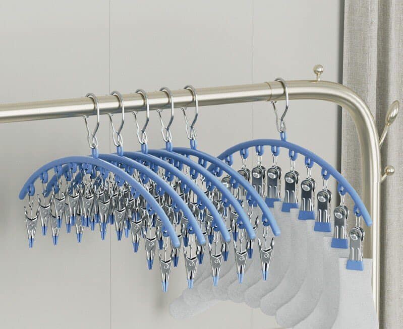Móc Treo Quần Áo Hợp Kim 10 Kẹp Hình Cung