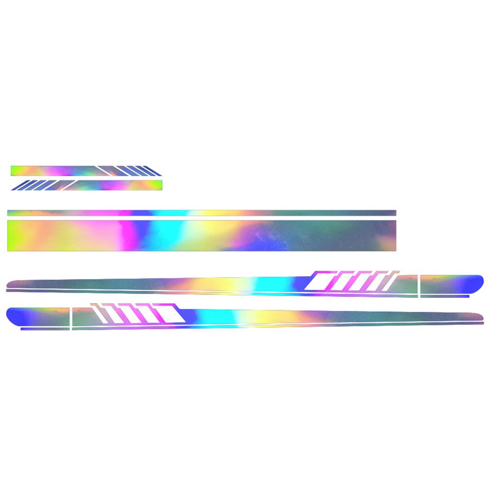 5 Pieces  Reflective Stripe Vinyl Car Side Sticker Auto Body Racing Sports Decals Universal Car Truck DIY Decal Stripe