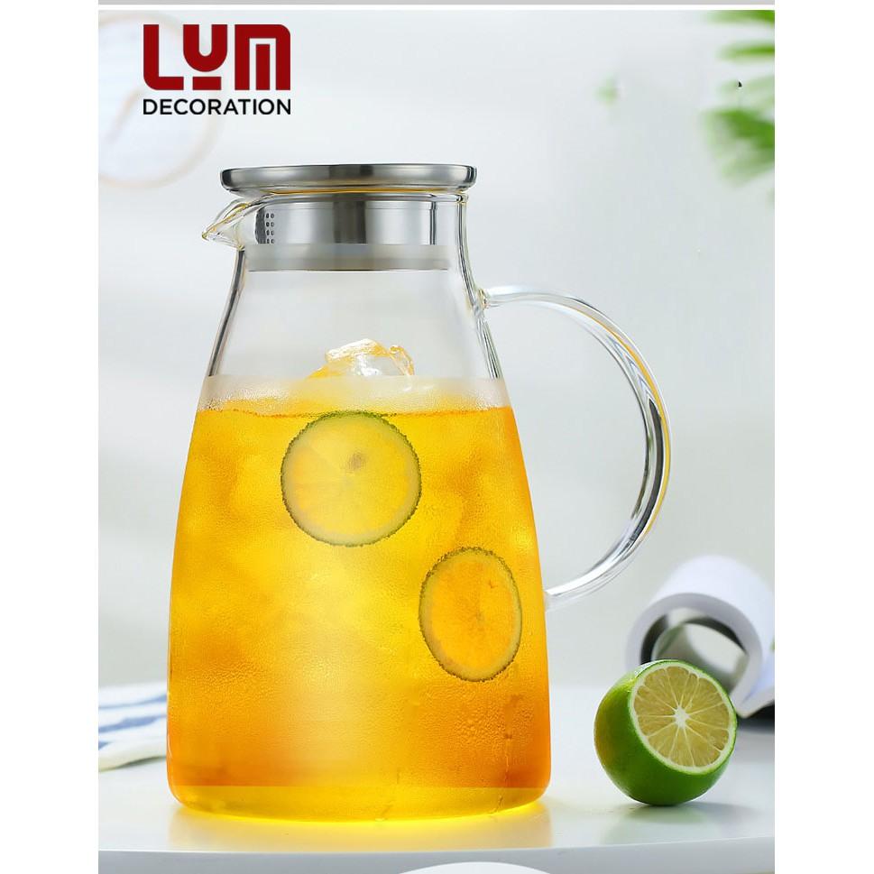 Bình trụ 2L - Bình nước thủy tinh chịu nhiệt cao cấp Borosilicate, hàng xuất Âu