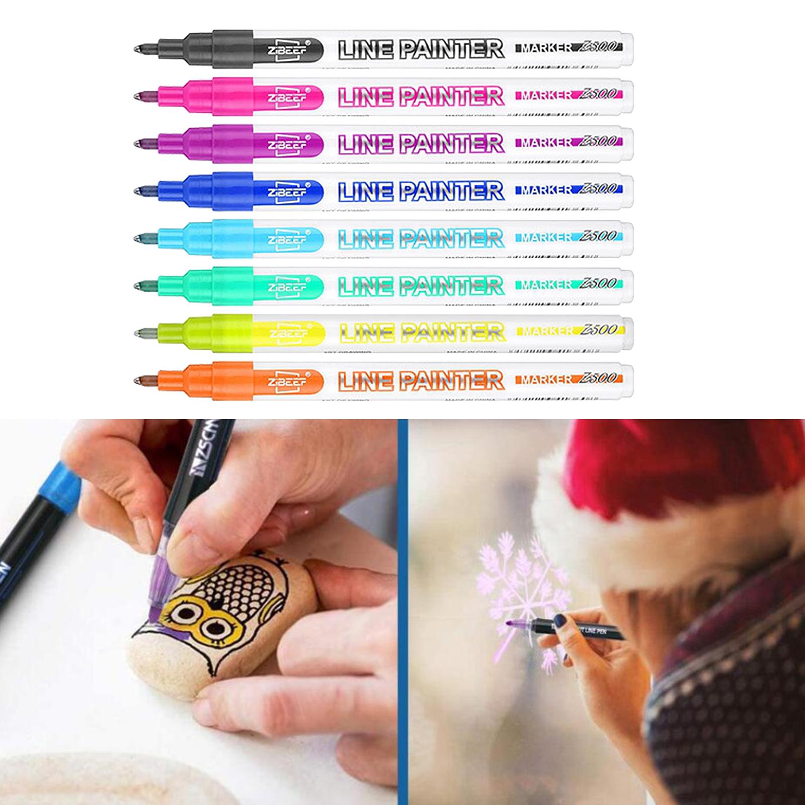 8/12 Color Metallic Markers Glitter Writing Doodle Dazzle Pen Mark 8 Colors