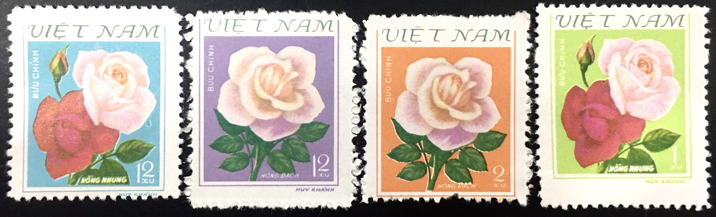 Bộ tem chủ đề Hoa hồng 1980 4 con