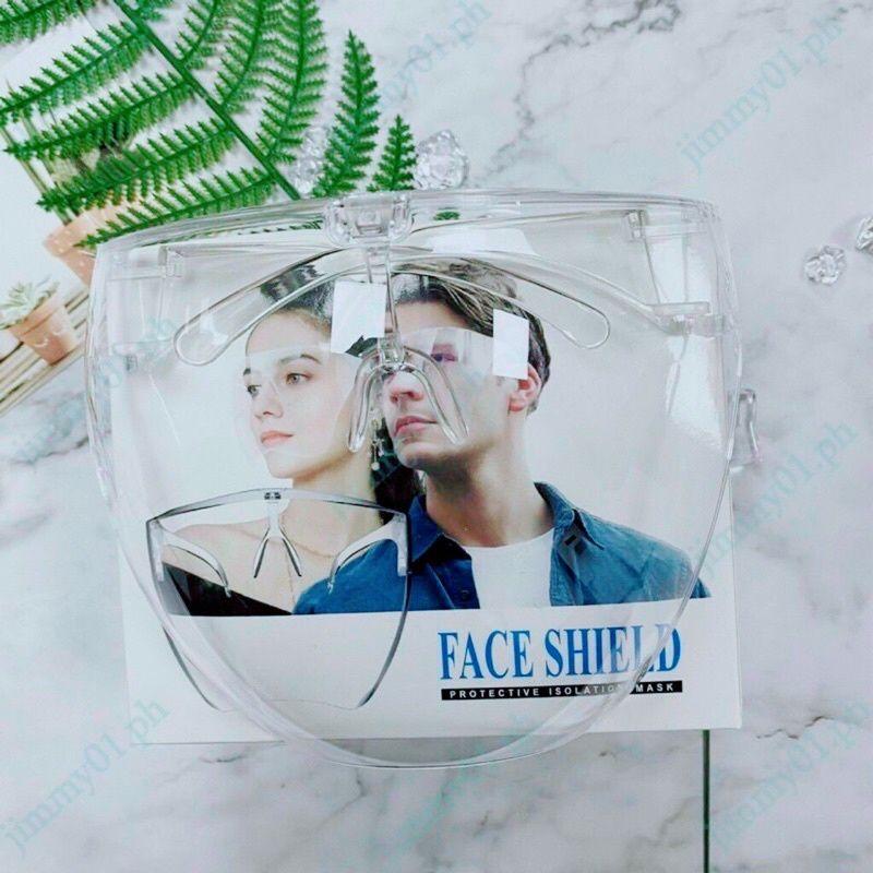 Kính chống giọt bắn bảo hộ chống dịch FACE SHIELD MASK che hết khuôn mặt bảo vệ mắt toàn diện tròng trong suốt