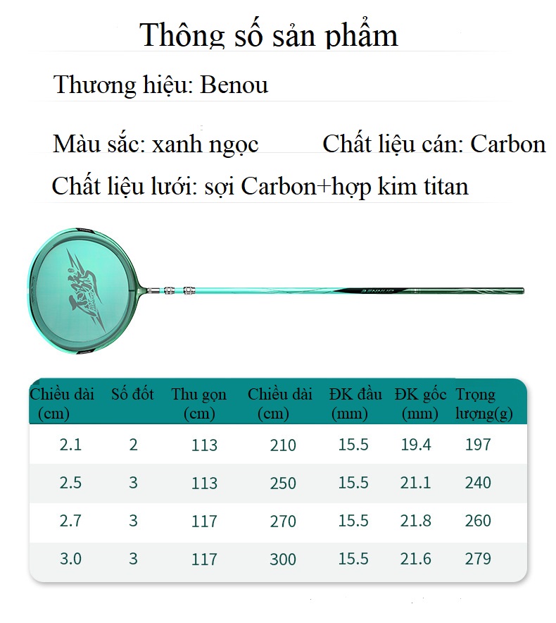 Vợt Cá Câu Đài Săn Hàng TIFFANY Vợt Cá Carbon Cao Cấp chuyên dụng câu cá KK34