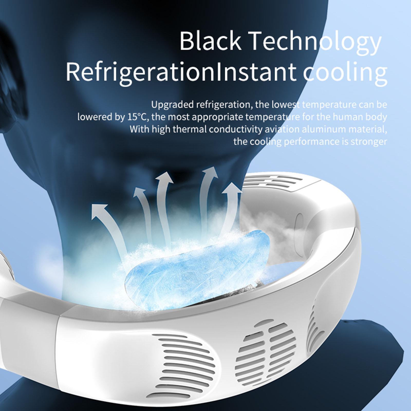 Portable Neck Fan, Bladeless Fan Air Cooler Fan ,Air Purifier ,4400mAh Rechargeable ,Hanging Neck Fan for Home Office Indoor Outdoor Classroom