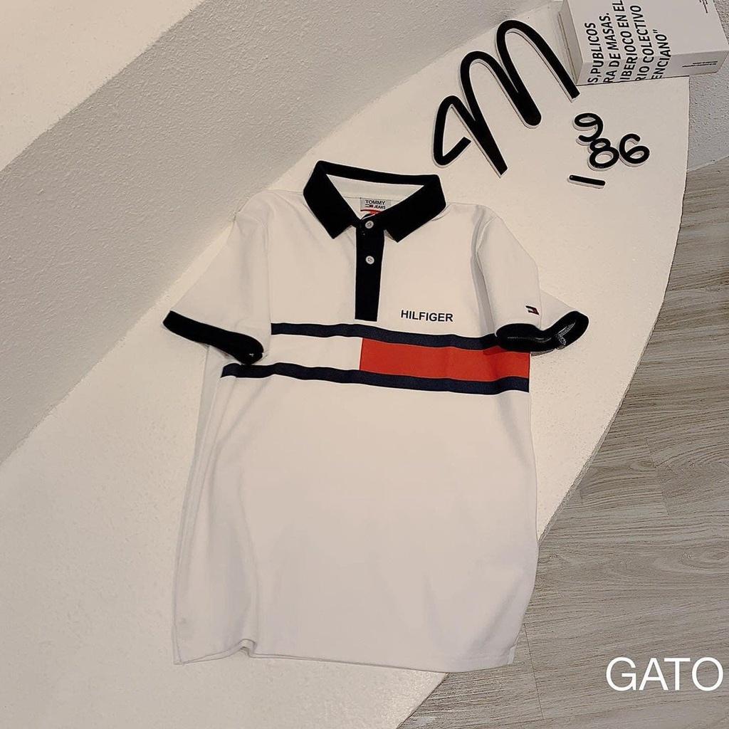 ÁO POLO NỮ TRẮNG HILFIGER CỔ ĐEN