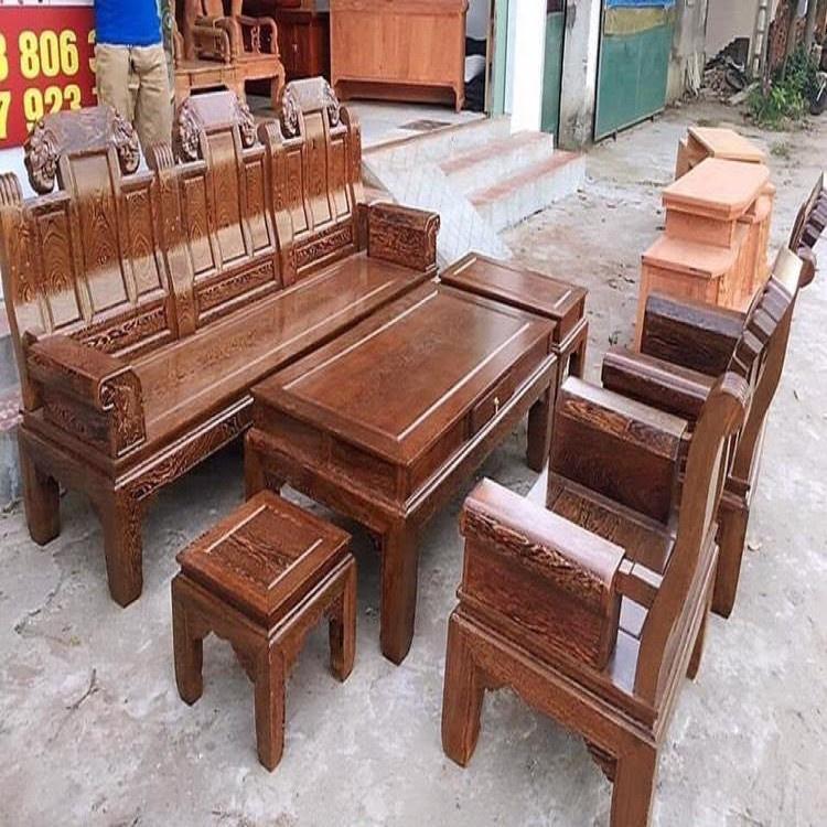 Bộ bàn ghế Âu Á gỗ Mun Đuôi Công