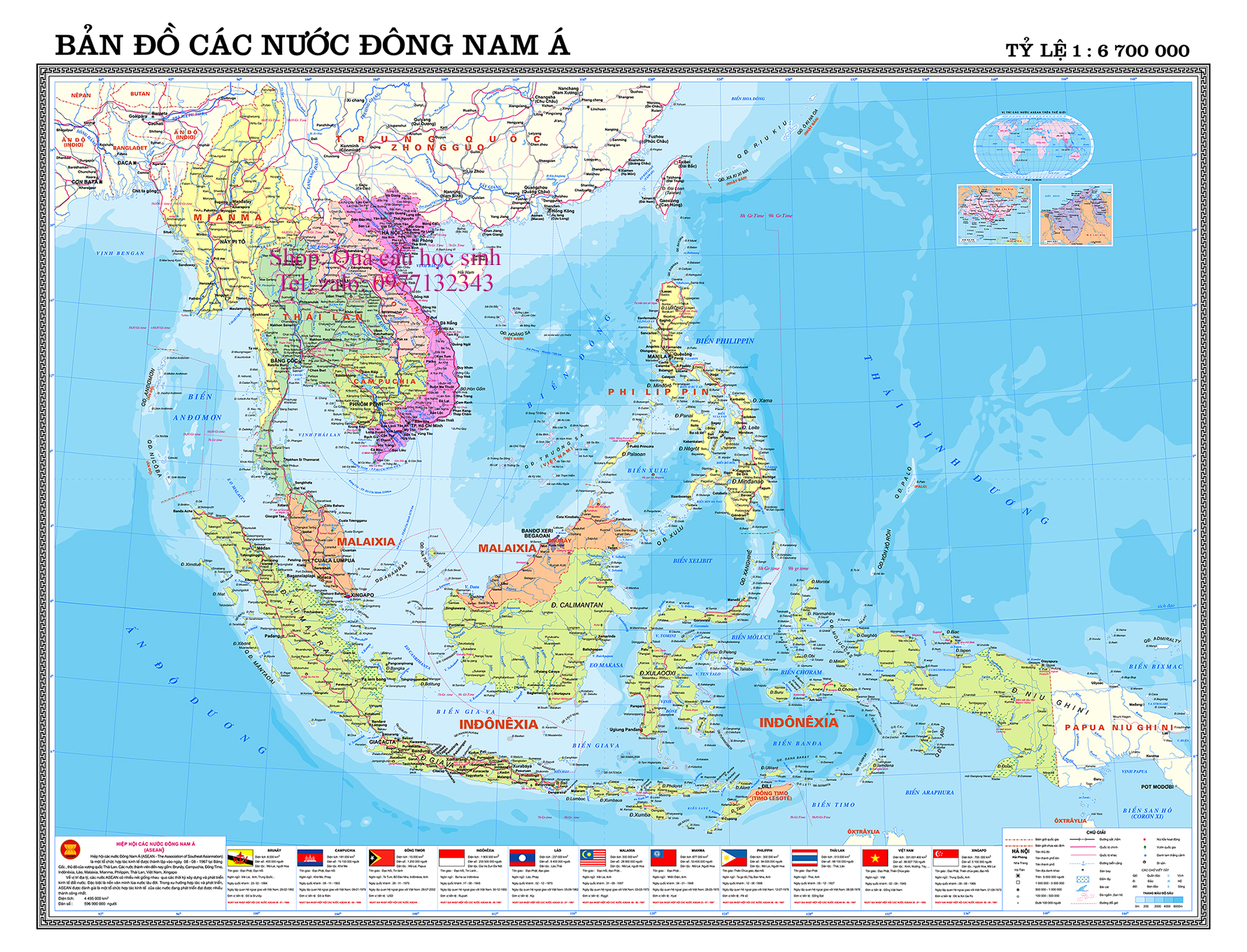 Các nước Đông Nam Á 2A0 120x160cm (XB)