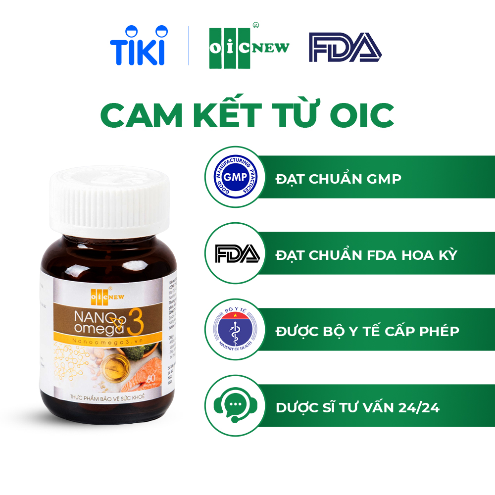 Viên Uống OIC New Nano Omega3 Tinh Chất Dầu Cá Hồi Tăng Cường Thị Lực, Chăm Sóc Sức Khỏe Tim Mạch
