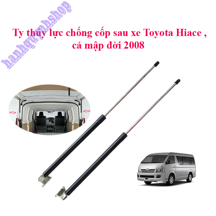 Ty chống cốp, capo xe Toyota Hiace Tải van 3 chỗ,Đời 2008,máy dầu chịu tải 1000N (100kg) chiều dài 80cm (giá/ 2chiếc)