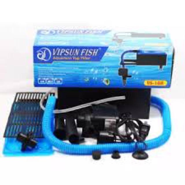 Bộ Máng và Máy Bơm Lọc Nước Hồ Cá Vipsun Fish VS-188 và Bông Lọc