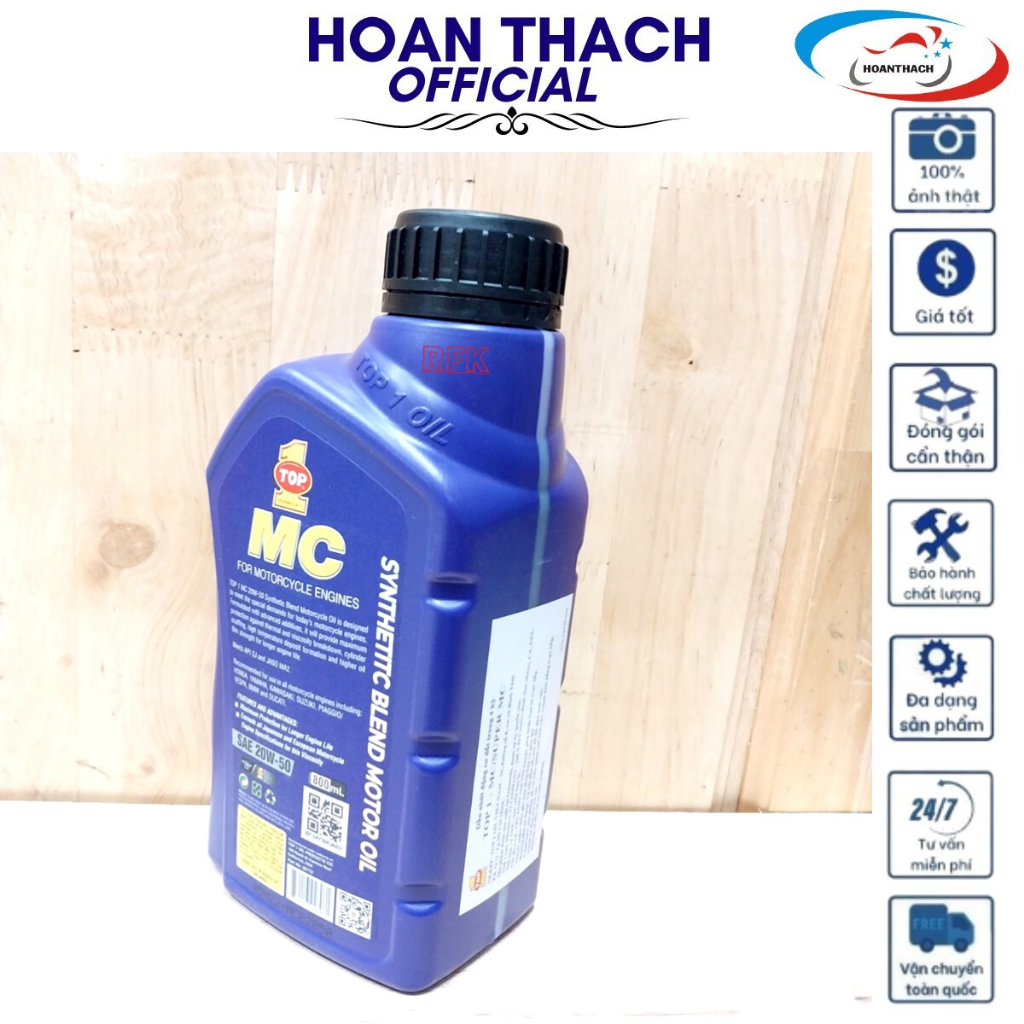 Nhớt Xe Số Cao Cấp Top 1 Mc Sae 20W50 0.8L ( Chai Nhựa Xanh Tím ) HOANTHACH SP019571