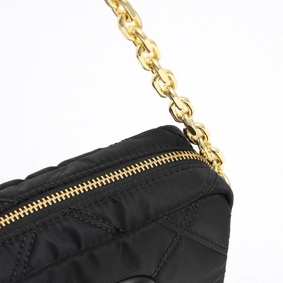 Nắp Bật Nhỏ Đeo Chéo Túi Nylon Túi Messenger Cho Nữ Unisex Dây Xích PU Túi Tote Nhà Thiết Kế Cầm Tay Đeo Vai Nữ Chữ Ví