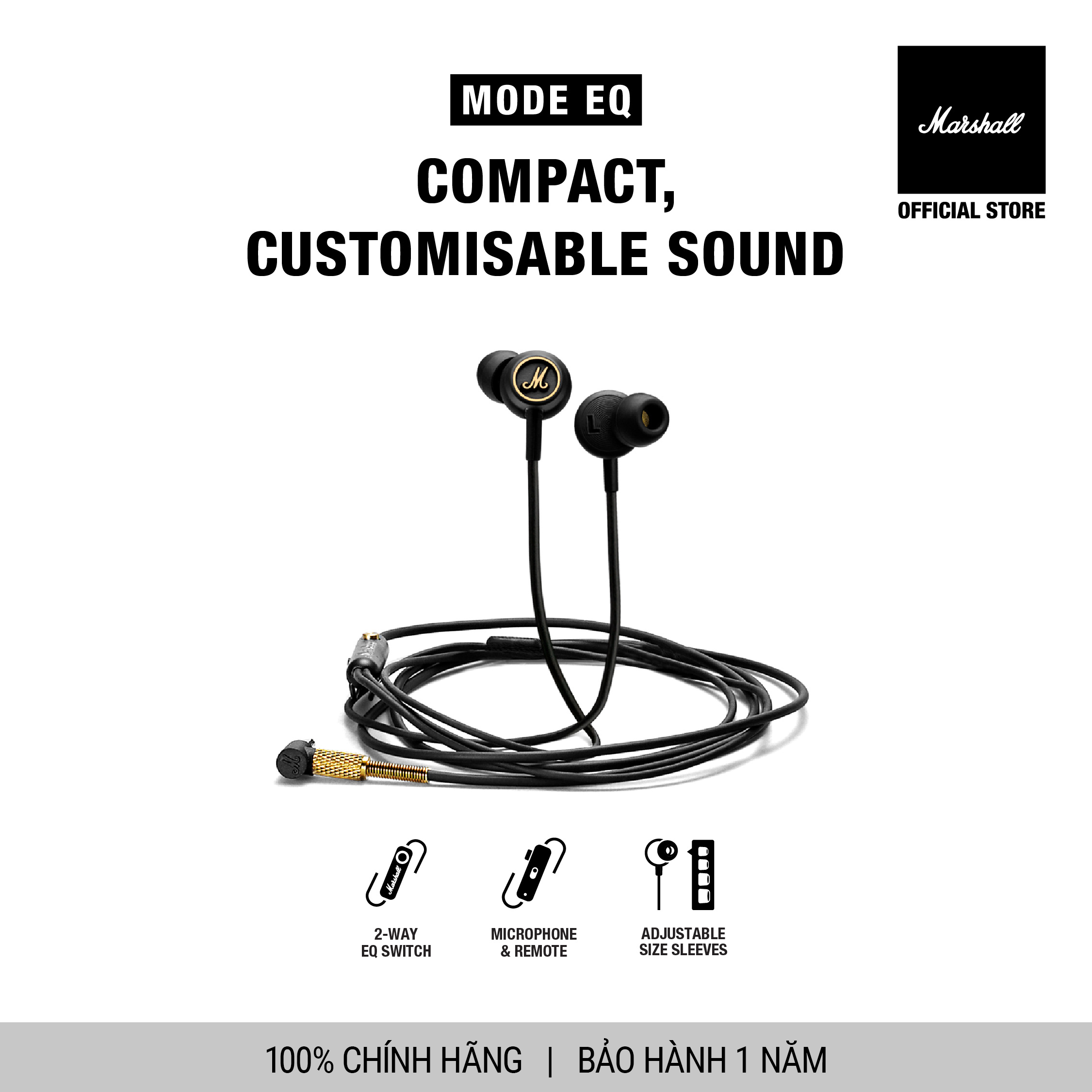 Tai nghe Marshall MODE EQ Black & Brass