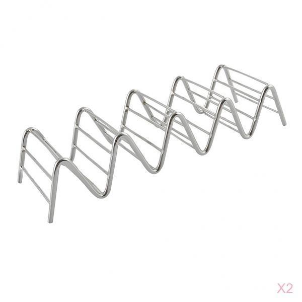 2pcs Taco Holder Stand Taco Truck Tray Mexican Food Rack Shells 4~5 Slots