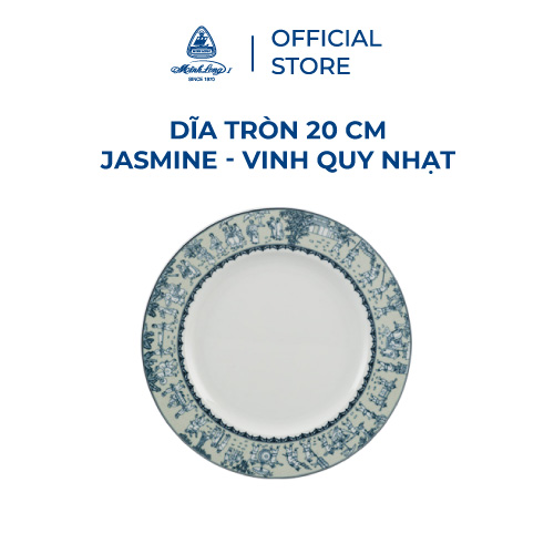 Dĩa Tròn Sứ Minh Long 20 cm - Jasmine - Vinh Quy Nhạt