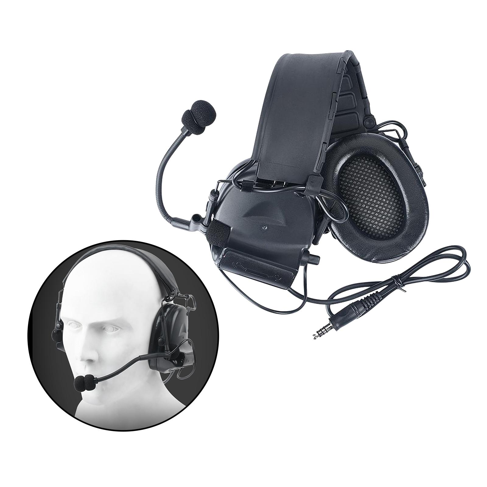 Tactical Headset Hearing Defender No Noise Reduction Sound Pickup Headphones for Outdoor Sports HUnting Shooting