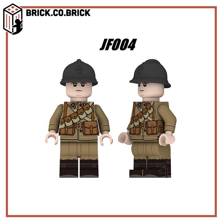 Mô Hình Đồ Chơi Lắp Ráp Nhân vật Lính Quân Đội Pháp Thế Chiến Minifig France Soldier World War JF001-JF004