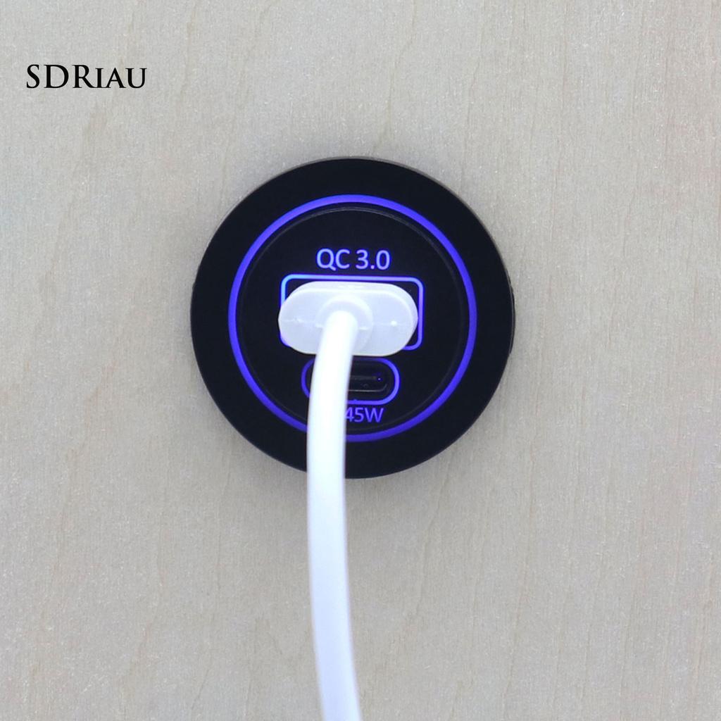 Bộ Sạc Nhanh Xqxdzx 45w Dc 12 / 24v Aoc4049 Pd 5 Chế Độ Led Usb Dành Cho Ô Tô