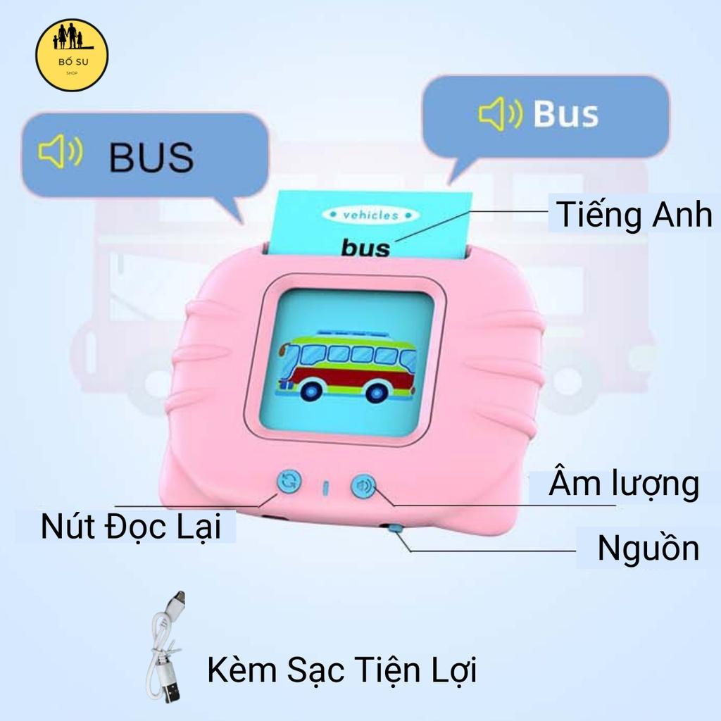 Máy đọc thẻ tiếng anh flashcard con mèo cho bé 224 từ vựng không sóng điện từ