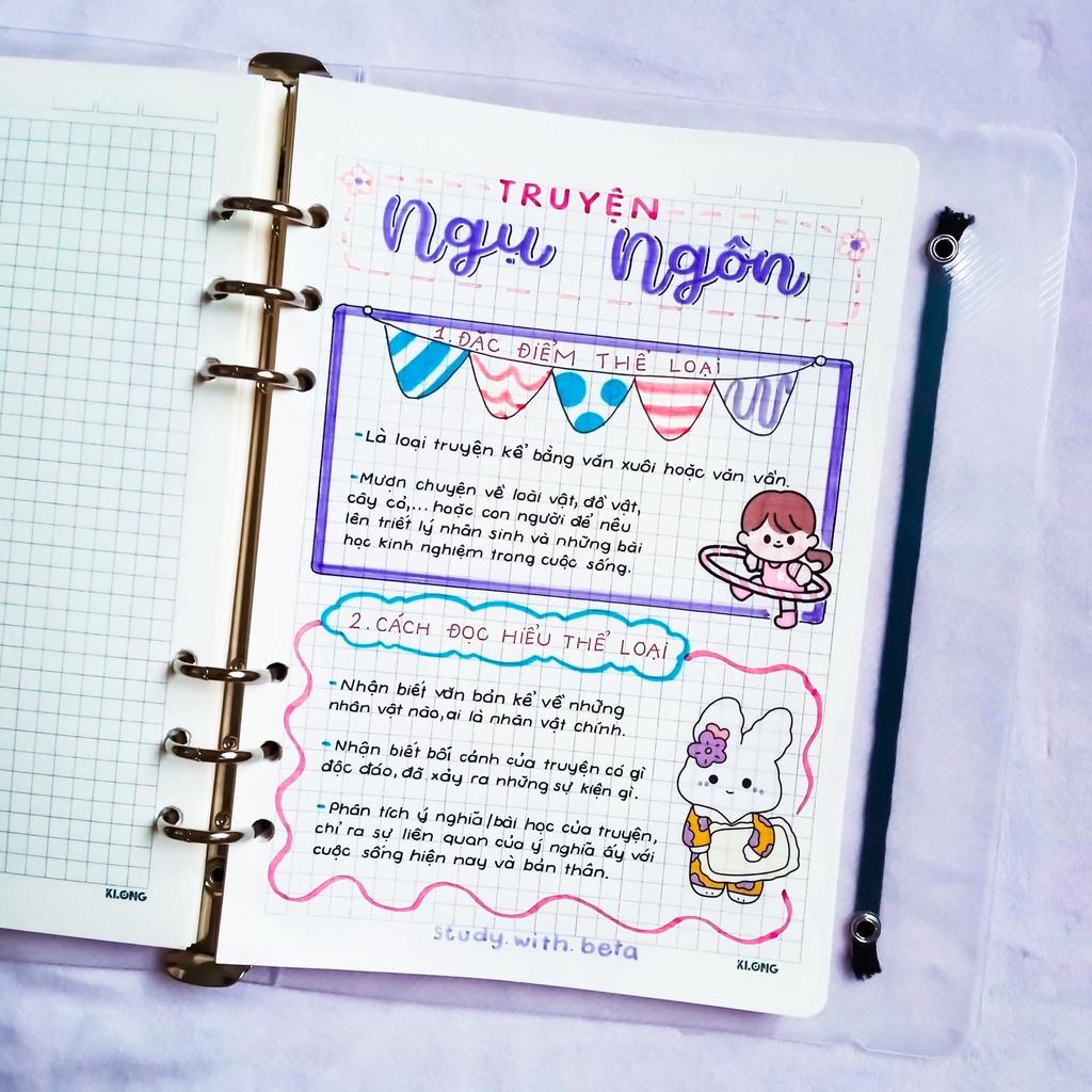 Sổ takenote Văn 7, sổ lò xo ghi chú văn 7, sổ còng đóng Binder làm sổ planner bullet journal - Takenotes Beta