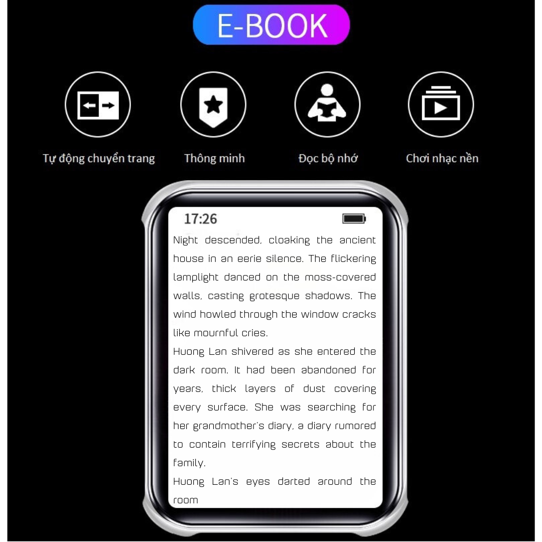 Ruizu M9 - Máy nghe nhạc đỉnh cao: Âm thanh Hi-Fi, Màn hình cảm ứng 1.8inch, Bluetooth 5.0, Thiết kế thời trang, Đa chức năng FM Radio Ebook Báo thức Ghi âm, Pin trâu, Giá siêu hấp dẫn. Trải nghiệm âm nhạc sống động, mọi lúc mọi nơi – Hàng Nhập Khẩu