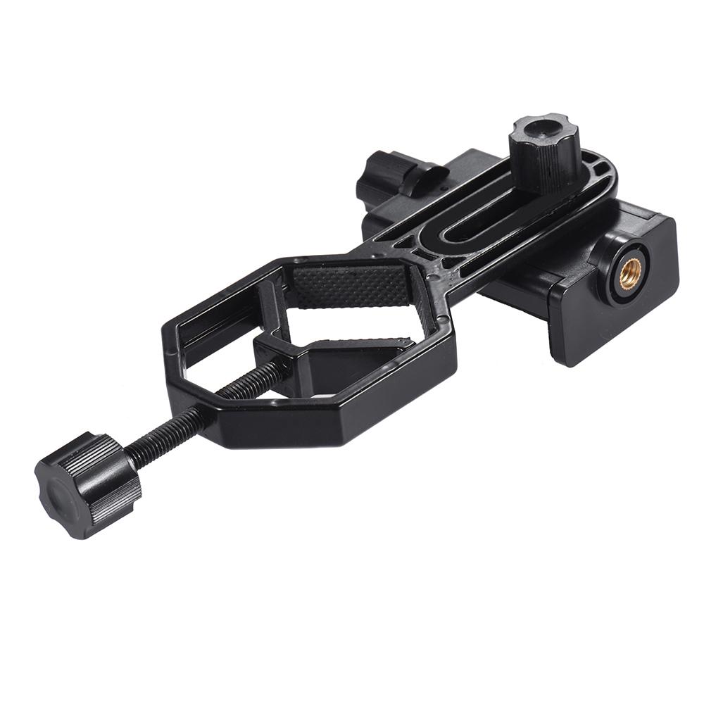 Metal Telescope Mount Adapter Bracket with Adjuatable Smartphone Cell Phone Holder Clip for Binocular Monocular Spotting