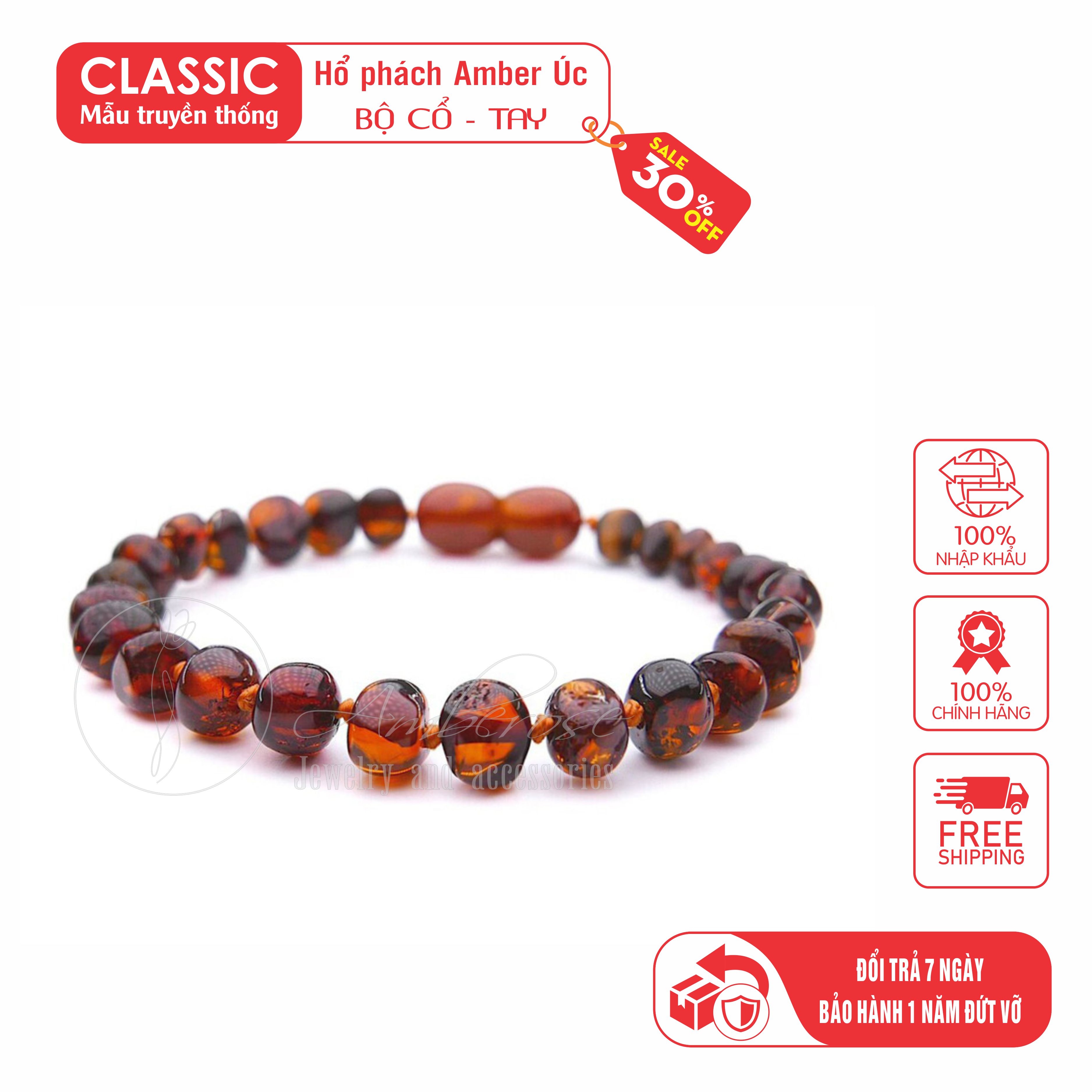 Vòng Tay Hổ Phách Amberose Cho Bé 0 - 10 tuổi VTCONAG