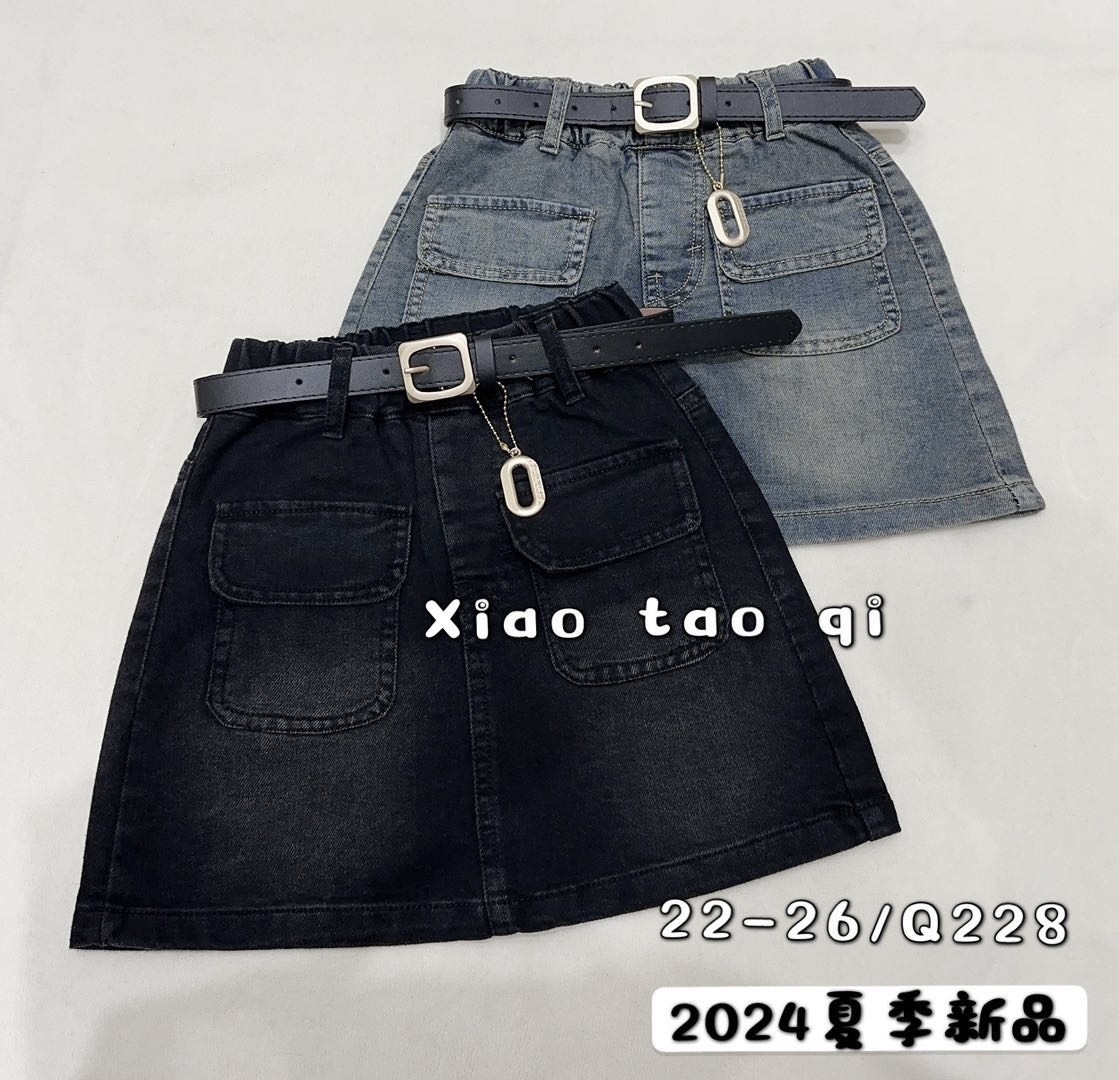 Chân váy cho bé gái phối đồ phong cách size 18-35kg chất jeans co giãn thoải mái mẫu mới