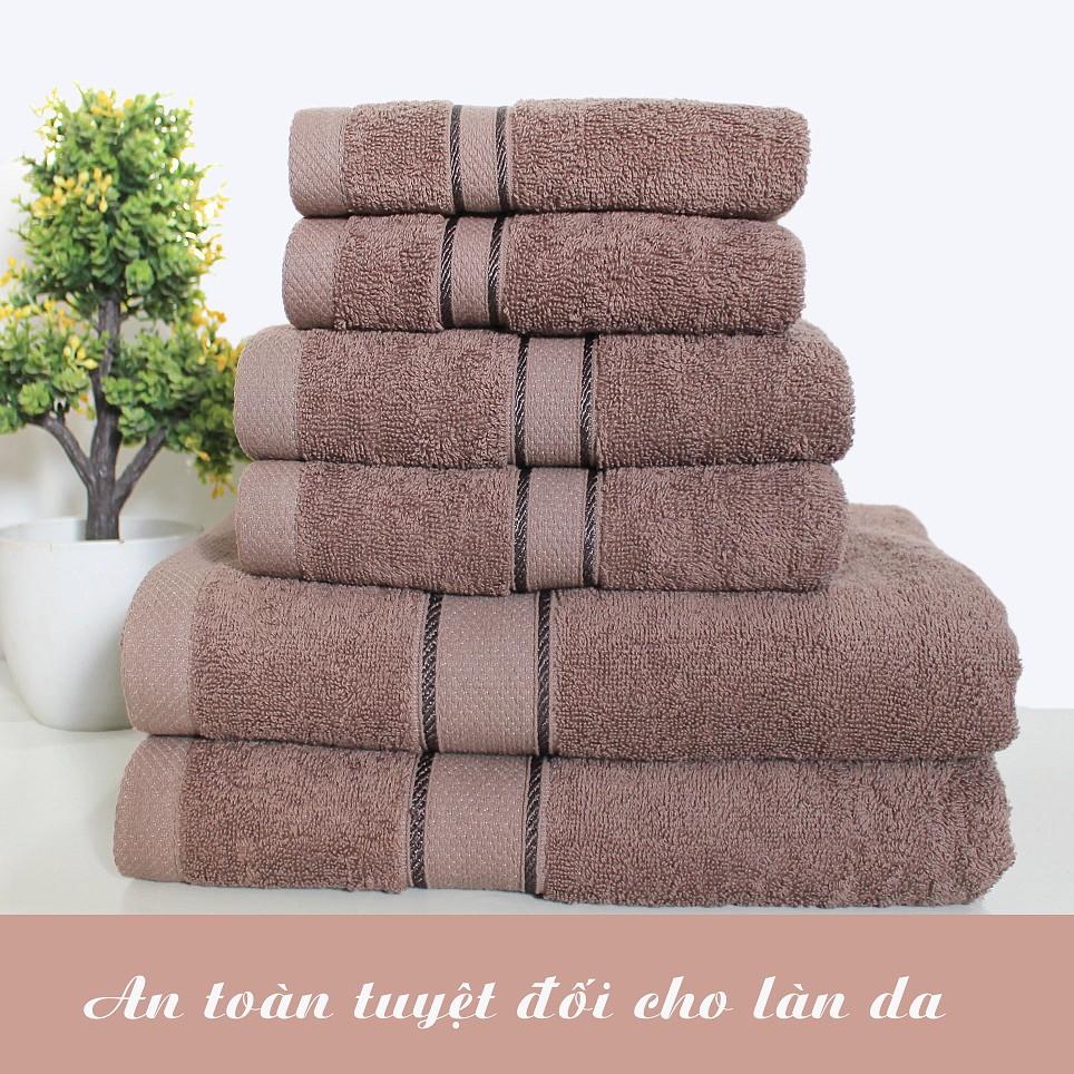 Khăn tắm cao cấp Tinh Dầu Xanh 100% cotton Combo 3 chiếc dày dặn mềm mại thấm hút cực tốt