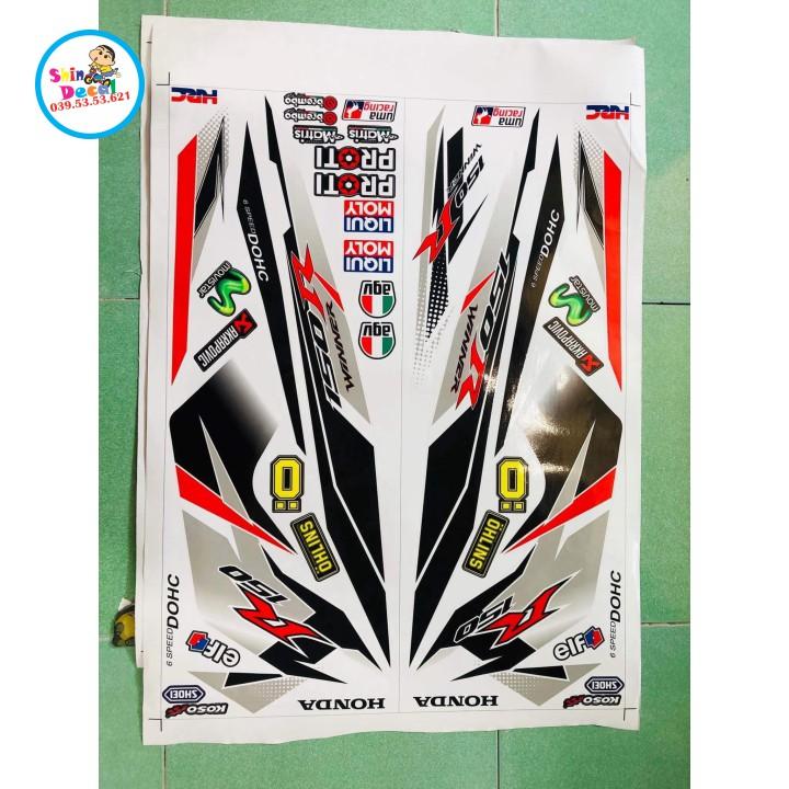 Tem rời winner R 150 dán xe trắng