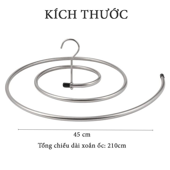 Móc phơi chăn hình tròn bằng inox 304 không rỉ tiện lợi dang xoắn, móc treo chăn mền chịu lực cao FAMAHA