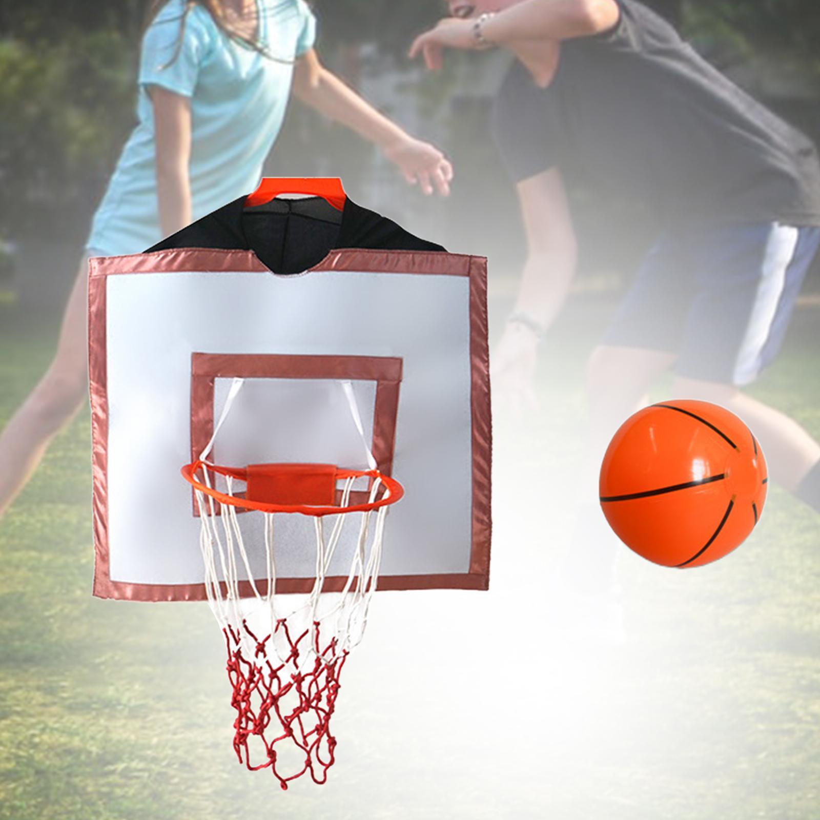 Wearable Basketball Hoop Basketball Props Costumes Clothing Toys Portable Basketball Rim Basketball Net for Boys Girls Adults Party Festival
