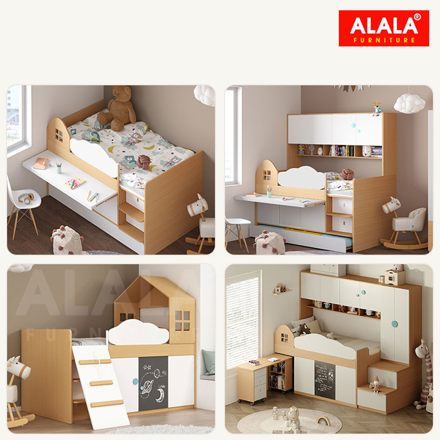 Giường tầng thấp ALALA152 đa năng/ Miễn phí vận chuyển và lắp đặt/ Đổi trả 30 ngày/ Sản phẩm được bảo hành 5 năm từ thương hiệu ALALA/ Chịu lực 700kg