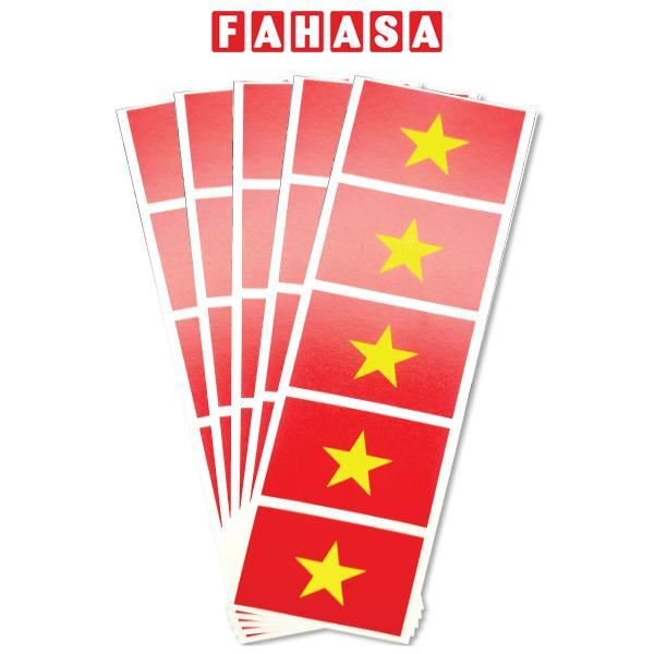 Bộ 5 Sticker Hình Lá Cờ Việt Nam - HFP