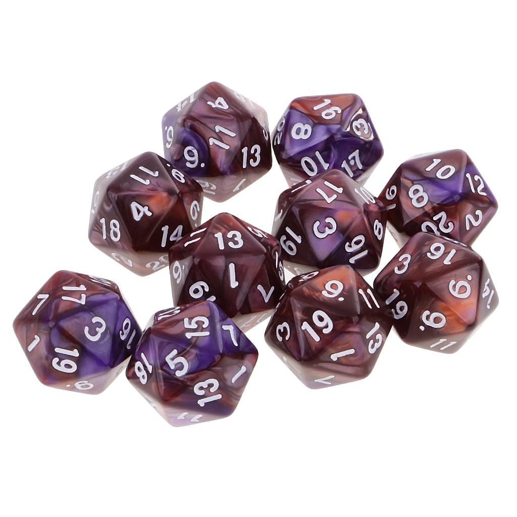 10pcs 20 Sided Dice D20 Polyhedral Dice for Dungeons and Dragons Dice Gift