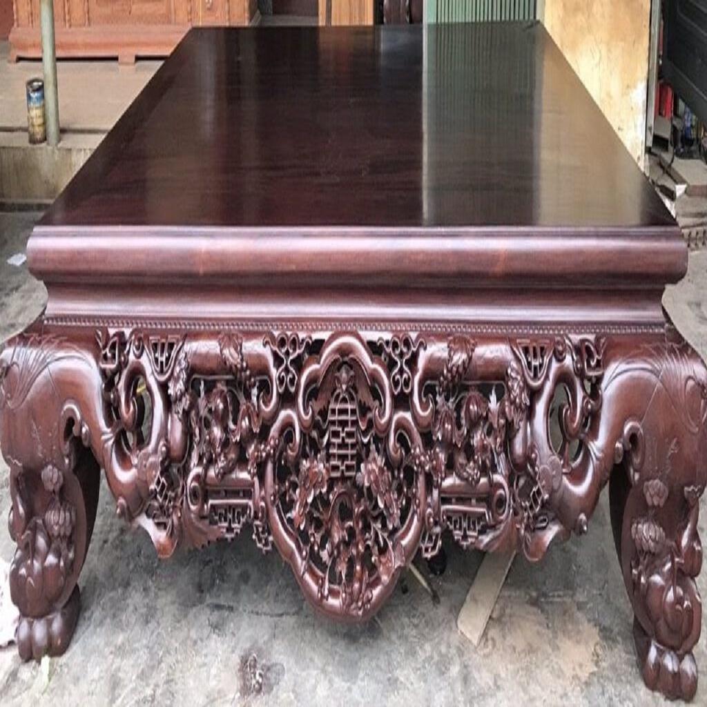 Sập Nằm Ngũ Phúc Cài Mai Cỡ Đại Gỗ Hương Đá