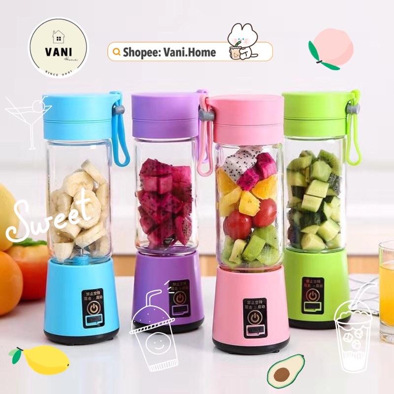 Máy xay sinh tố mini cầm tay - Máy xay hoa quả trái cây 2 lưỡi - 6 lưỡi pin sạc tích điện đa năng cầm tay du lịch