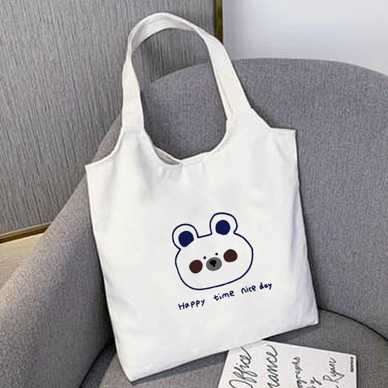 Túi Tote Vải Canvas Mềm Đeo Chéo Giá Rẻ Phong Cách Hàn Quốc Năng Động Trẻ Trung | MAZINGSHOP