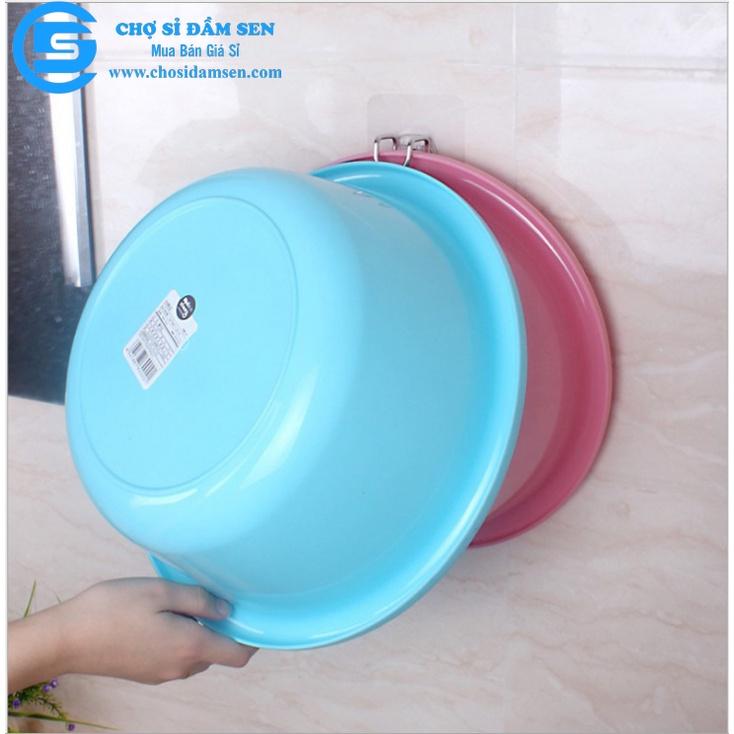 Móc dán tường treo thau, chậu, thớt, móc treo vật dụng gia đình siêu tiện lợi, tiết kiệm không gian