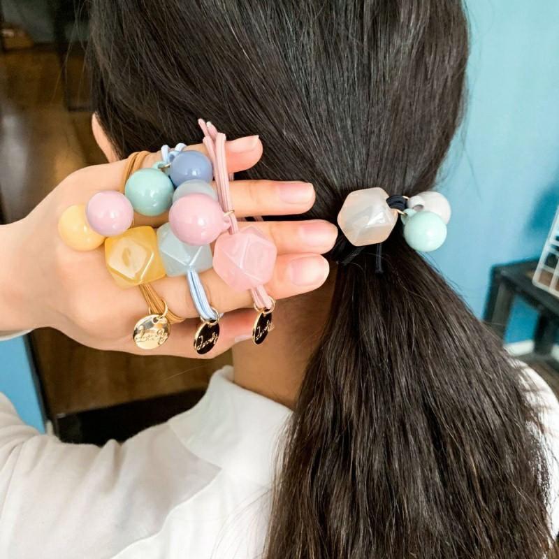 (MỚI) Dây buộc tóc cài tóc DIY hạt nhựa handmade cho bạn gái bé gái nhiều màu