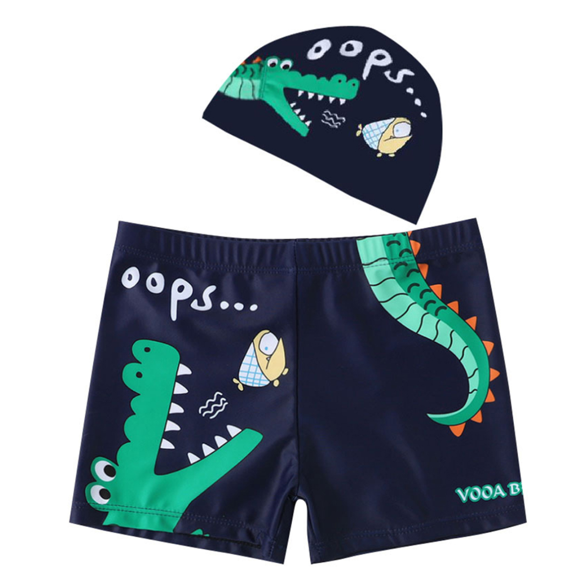 Combo quần + nón bơi cho bé hình cá sấu thoải mái ngộ nghĩnh Cleacco - Hàng chính hãng