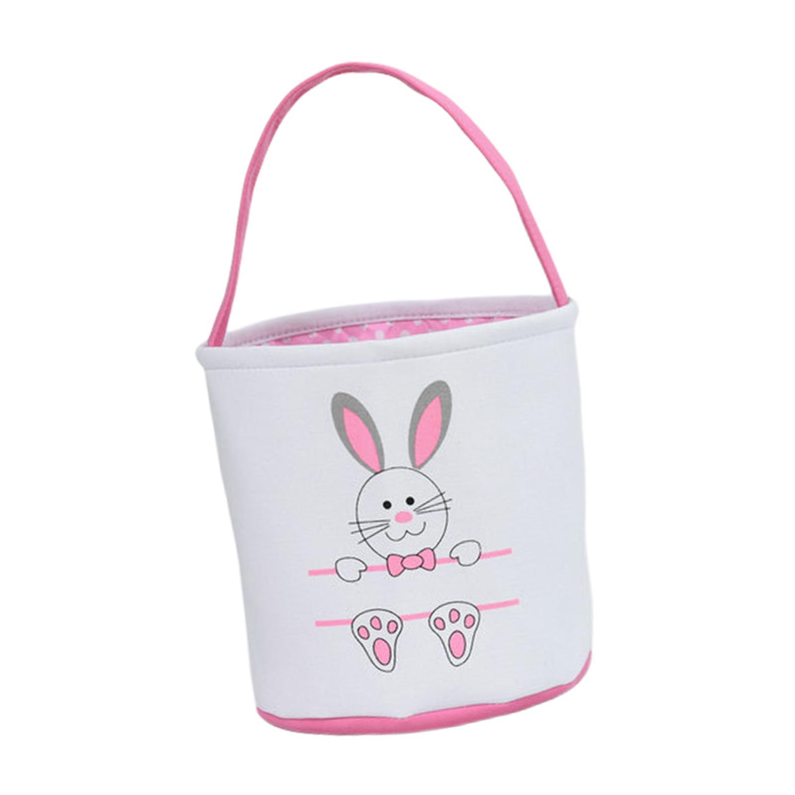 2Pcs Cute Easter Bunny Basket Easter Rabbit Buckets Handbag for Holiday