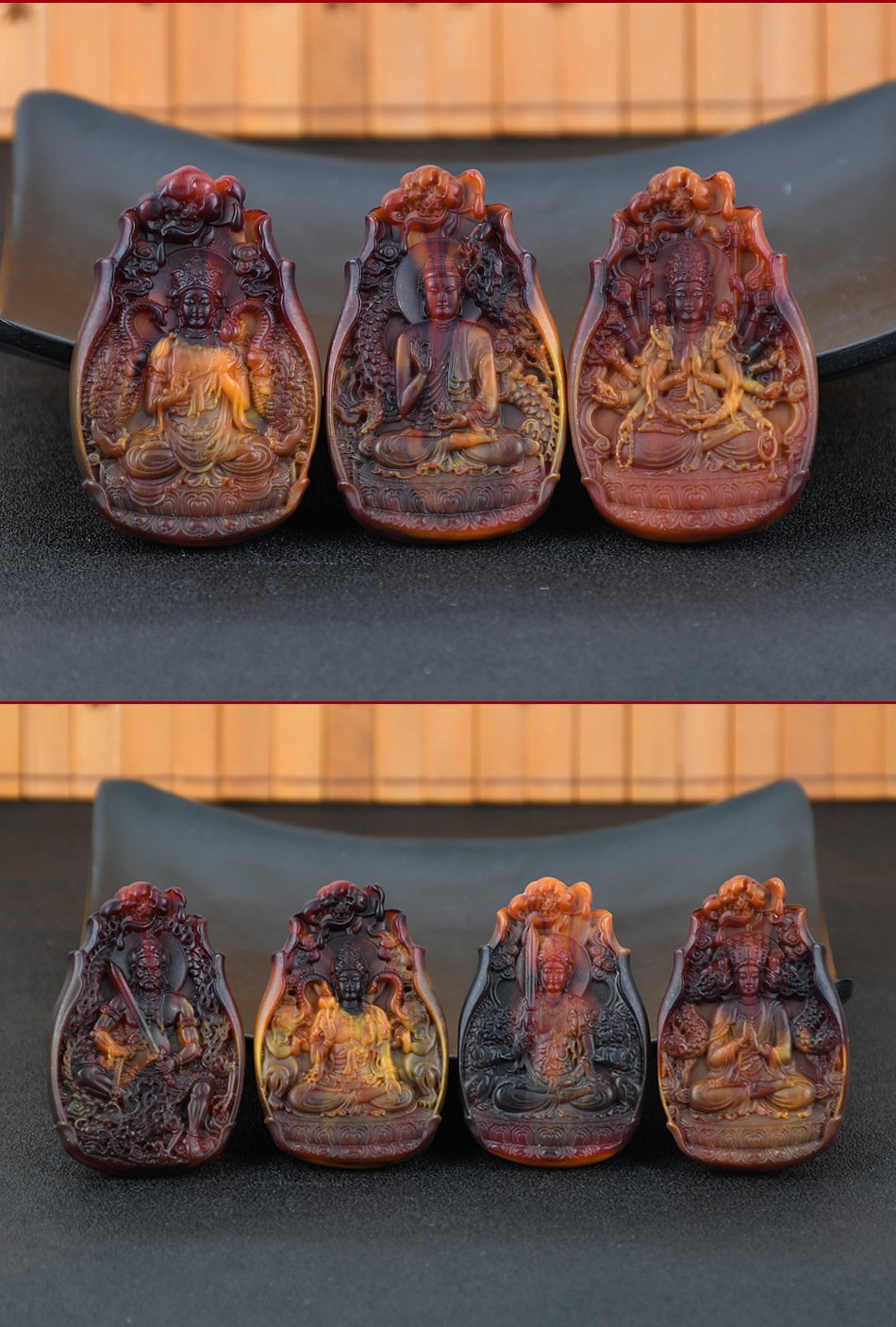 Dây chuyền Phật Như Lai Đại Nhật hương thơm bằng Long Diên Hương tổng hợp (Có dây đeo)