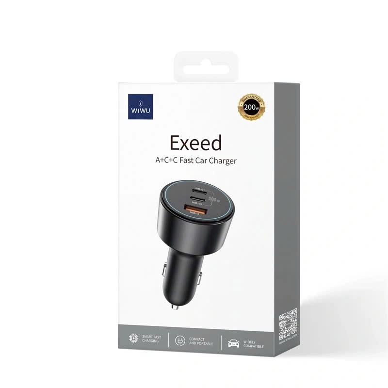 Bộ Sạc Điện Thoại Trên Ô Tô Wi WU Exeed 200W QC+PD Wi-QC026 - Hàng Chính Hãng