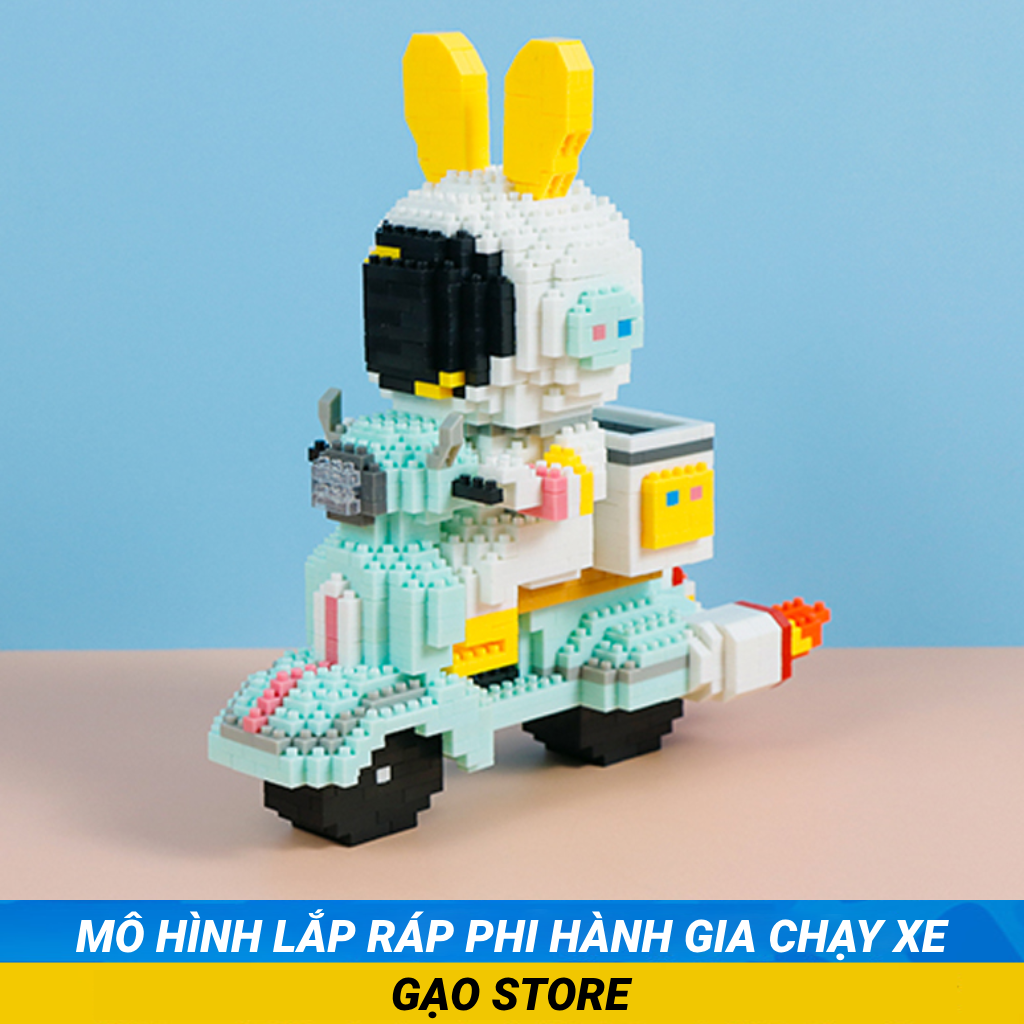 Bộ Mô Hình Đồ Chơi Lắp Ráp Xếp Hình 3D Nhân Vật Hoạt Hình Phi Hành Gia Chạy Xe